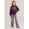 WE Fashion sweater met tekst - paars