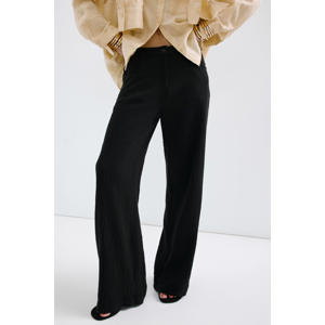 straight regular waist broek zwart