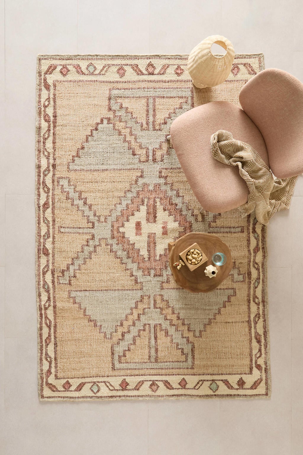 Studio LIVIT rechthoekige jute grafische vloerkleed Ann 230x160 cm - bruin