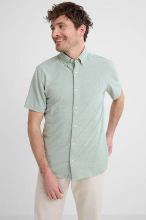 slim casual overhemd groen