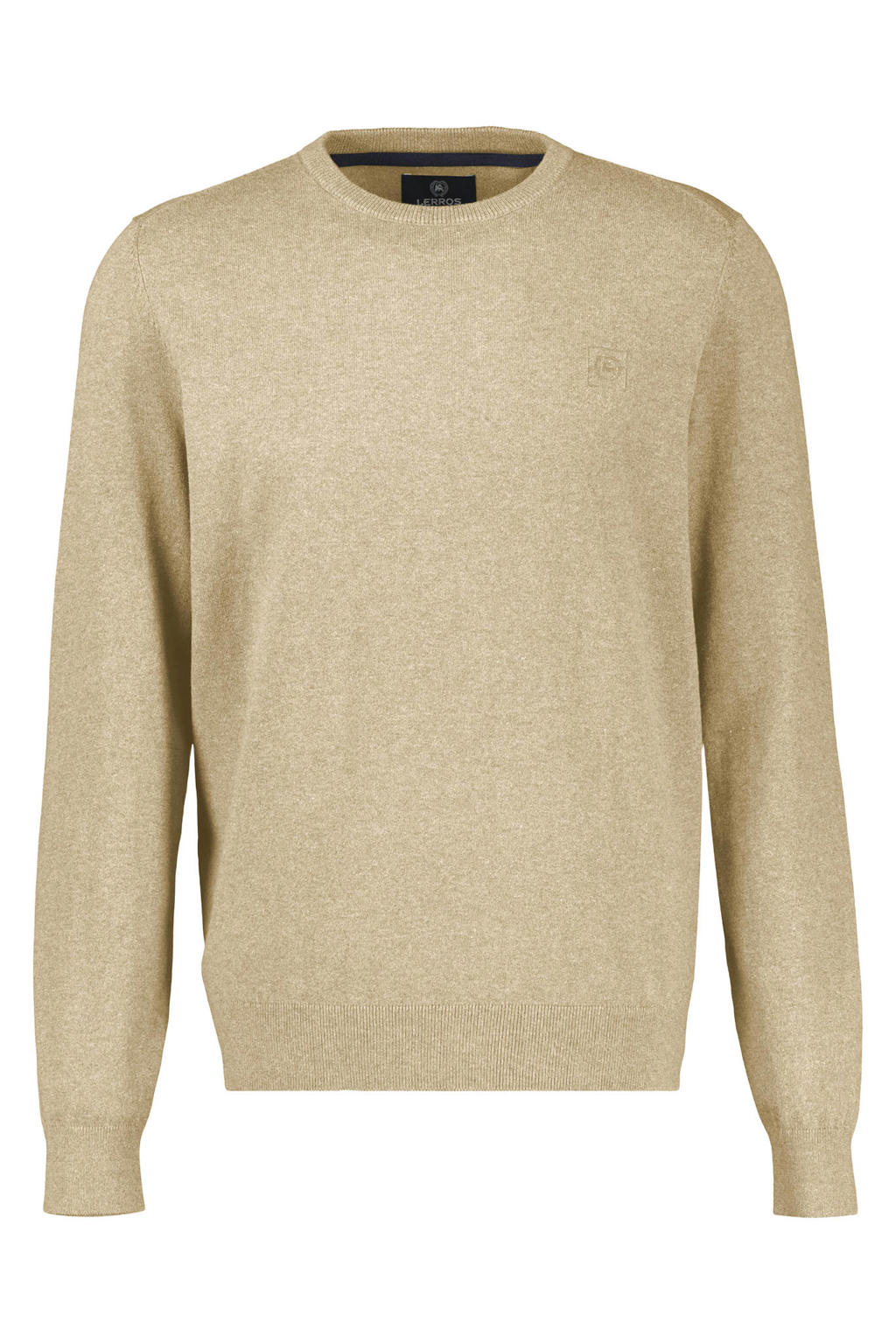 LERROS regular fit gebreide gemêleerde trui - beige