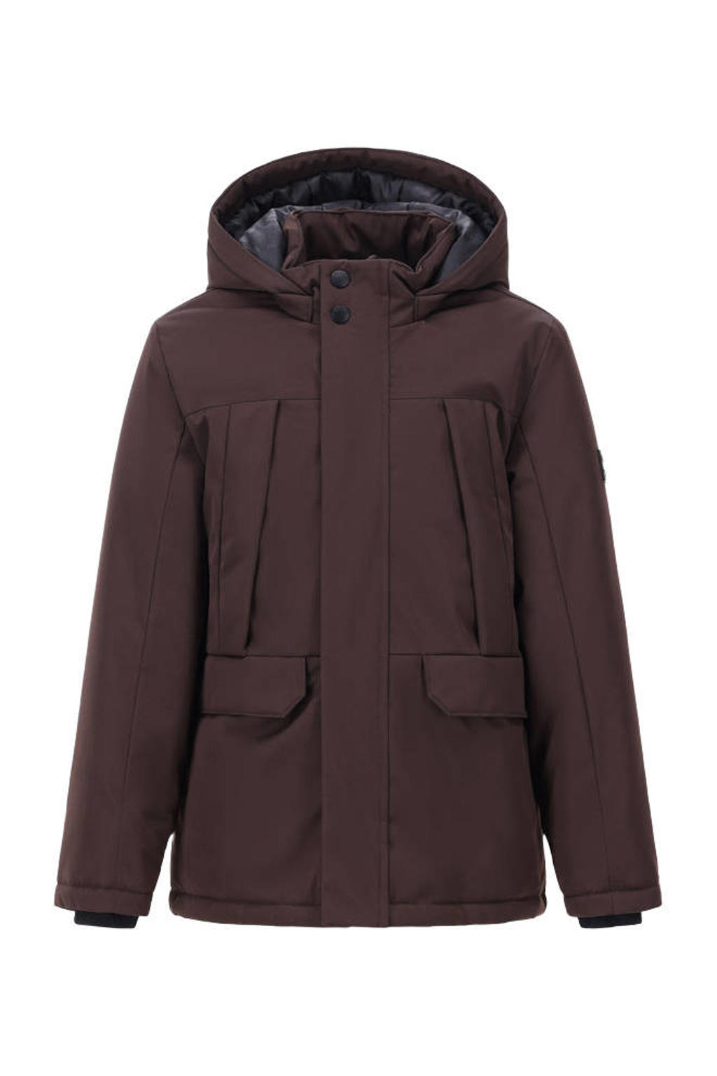 Retour Jeans gewatteerde winterparka - donkerbruin