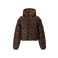 Retour Jeans gewatteerde puffer winterjas met print - donkerbruin