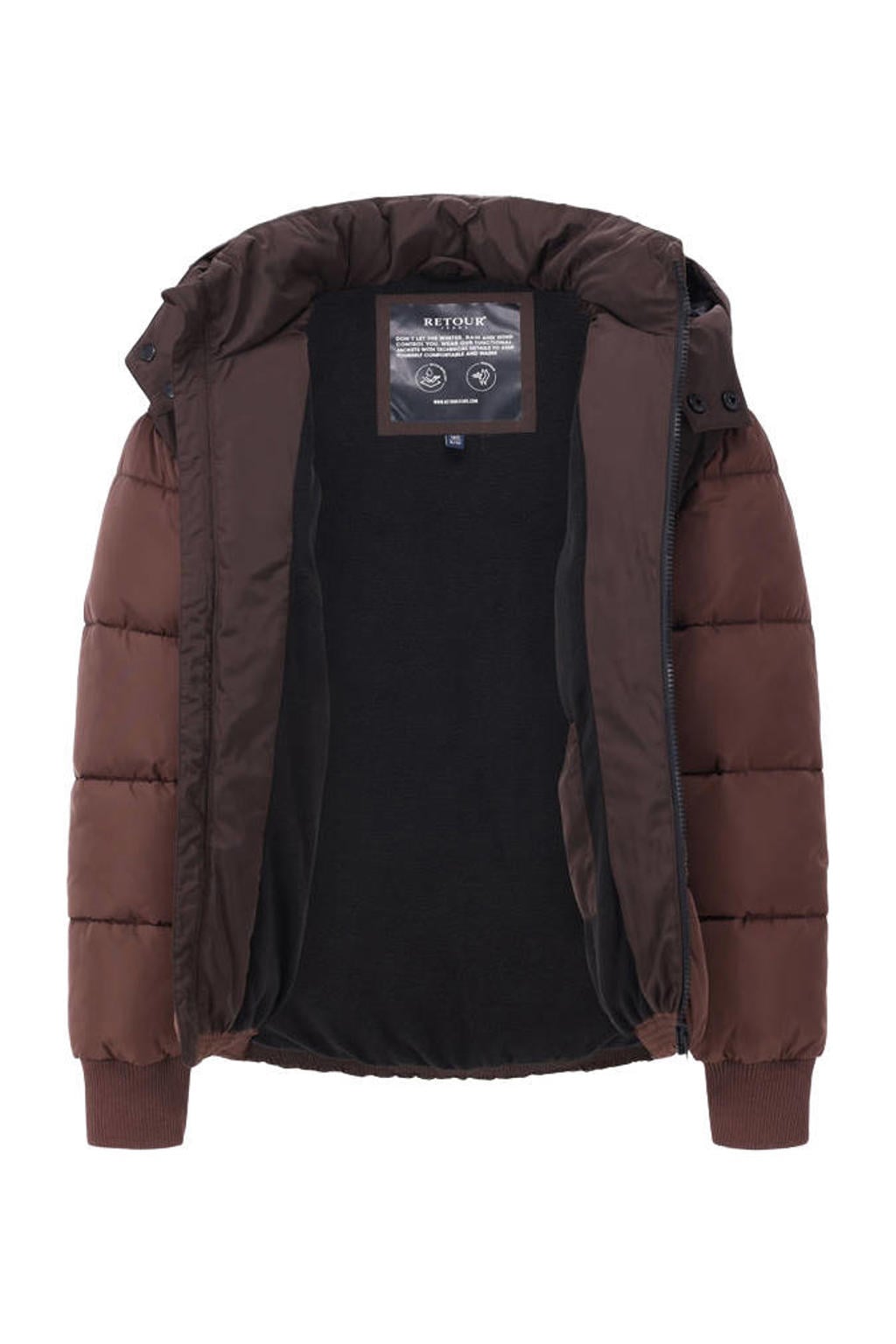Retour Jeans gewatteerde winterjas - donkerbruin
