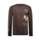 Retour Jeans rechtvallende longsleeve met tekst - chocoladebruin