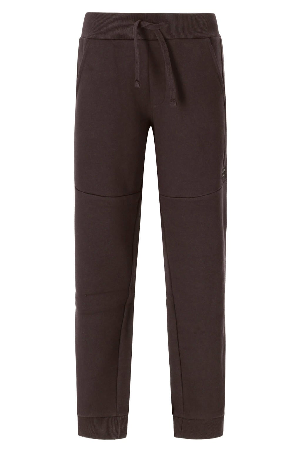 Donkerblauwe jongens Retour Jeans regular fit joggingbroek van sweat materiaal met effen