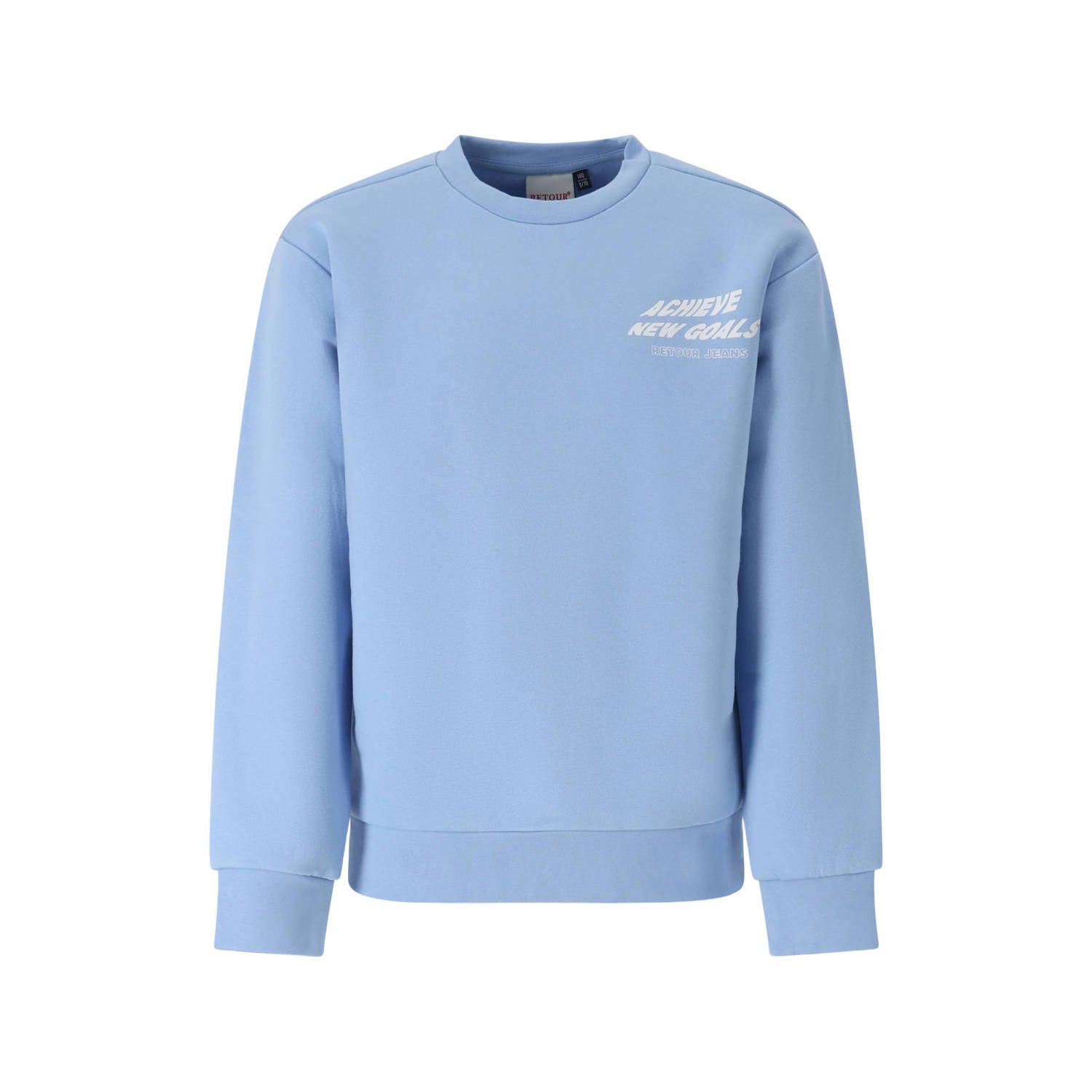 Retour Jeans rechtvallende sweater met backprint lichtblauw