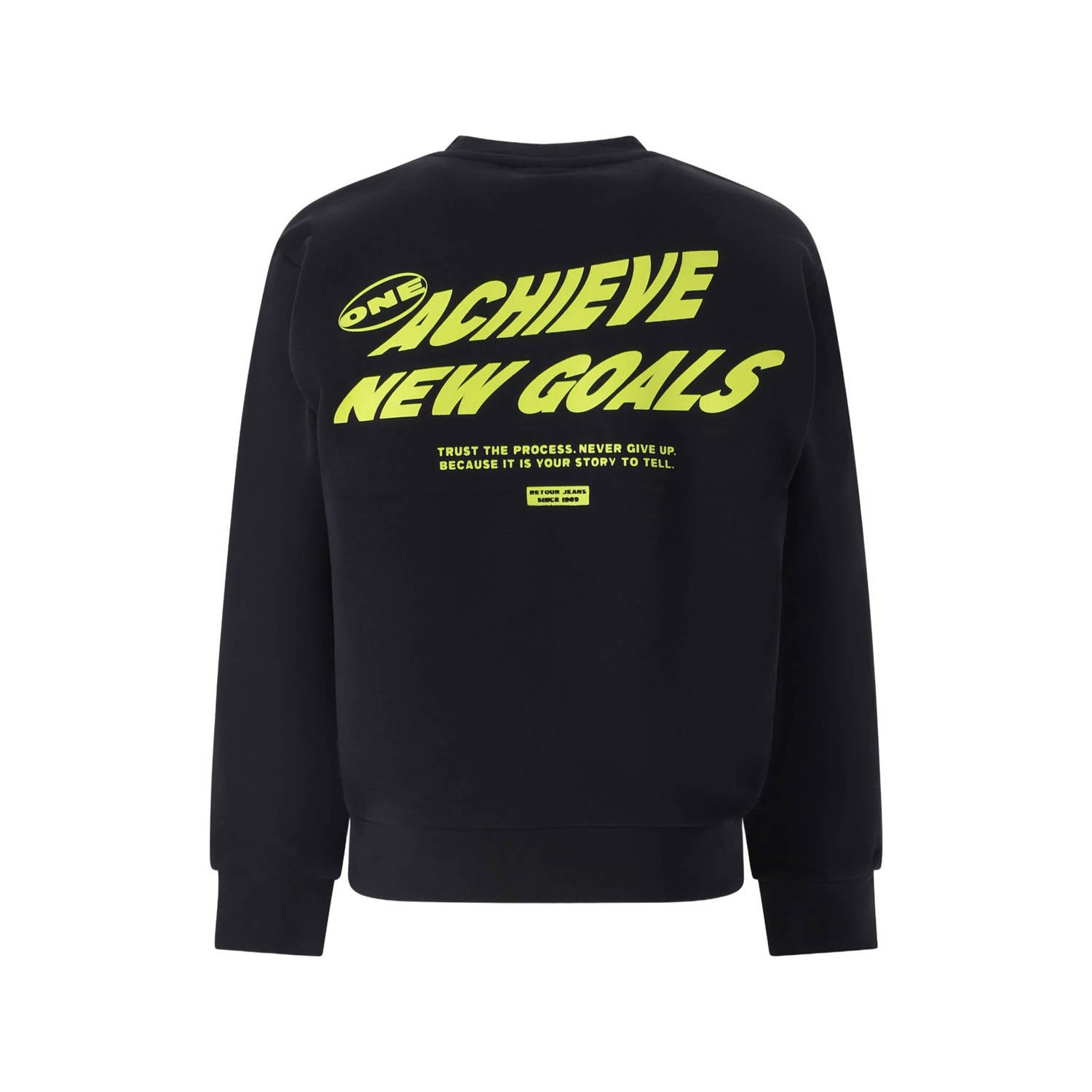 Retour Jeans rechtvallende sweater met backprint donkergrijs