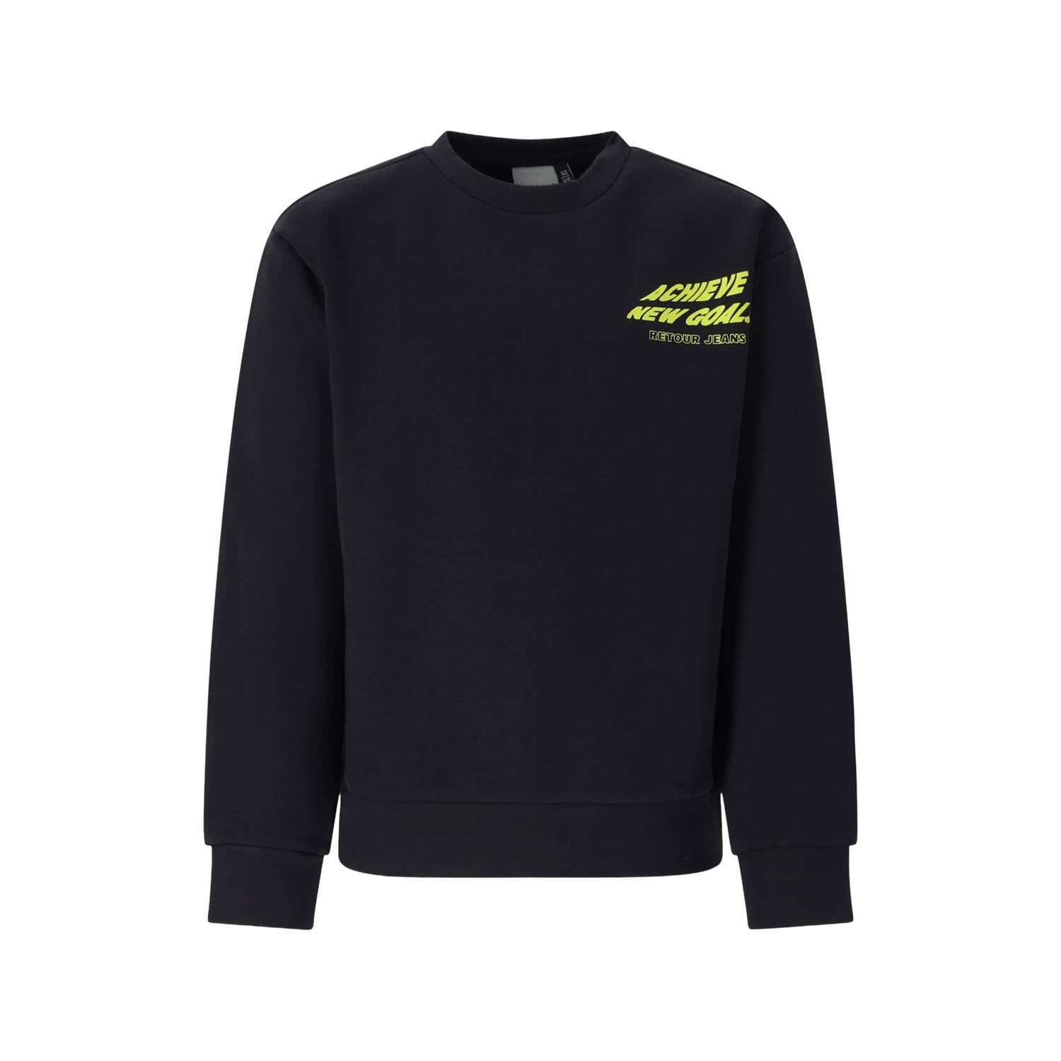 Retour Jeans rechtvallende sweater met backprint donkergrijs