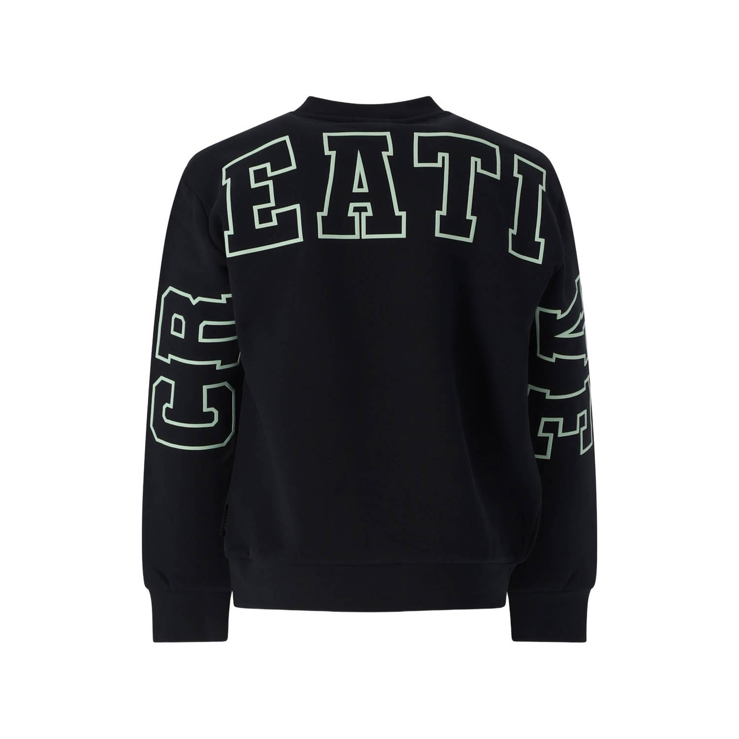 Retour Jeans rechtvallende sweater met backprint donkergrijs