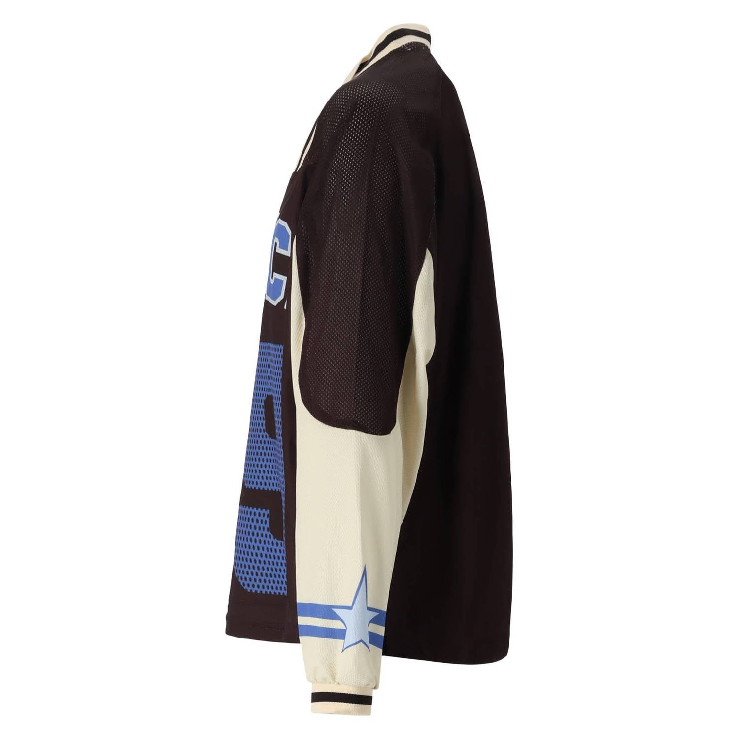 Retour Jeans rechtvallende gestreepte longsleeve met tekst bruin beige blauw