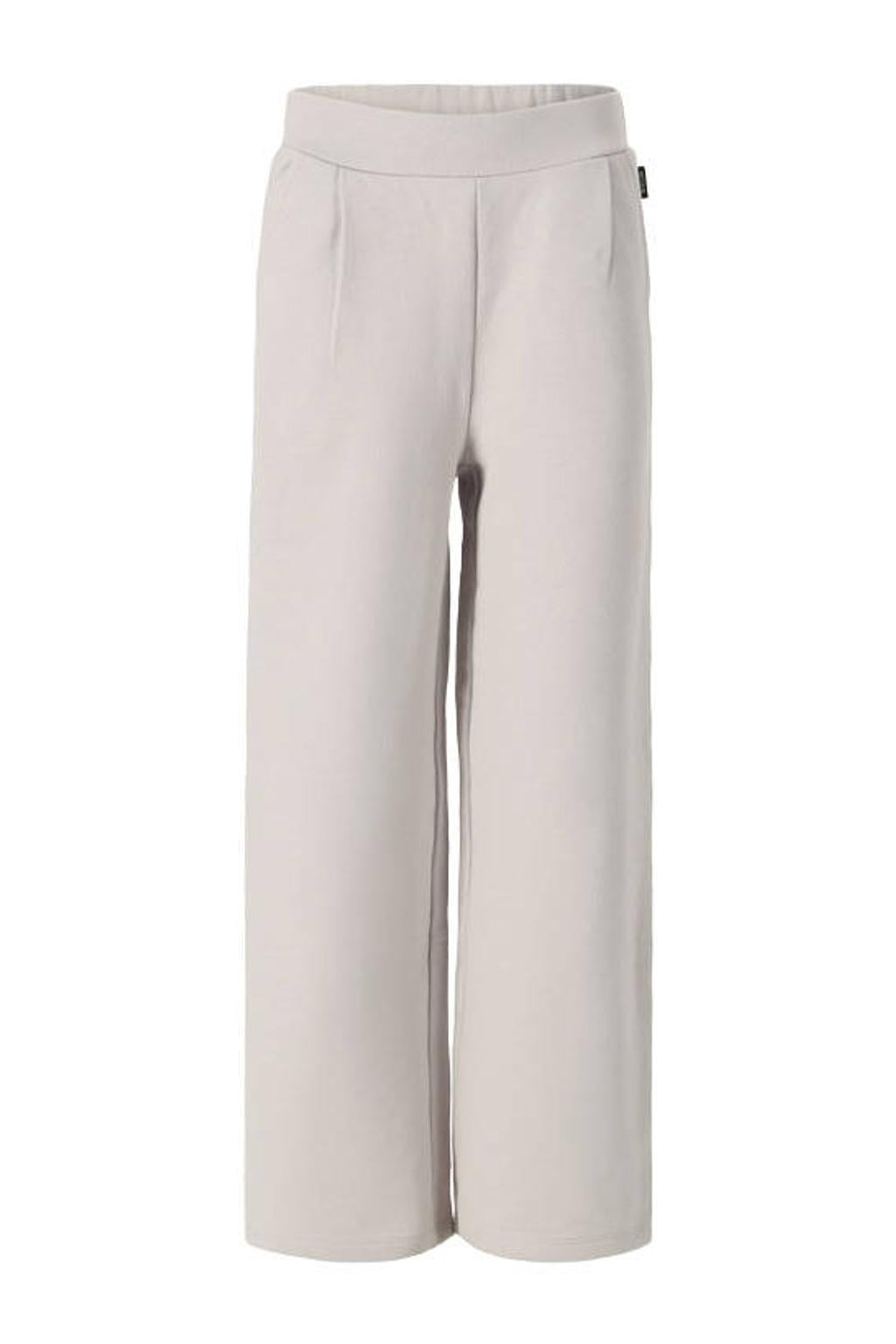 Lichtgrijze meisjes Retour Jeans wide leg joggingbroek van sweat materiaal met effen