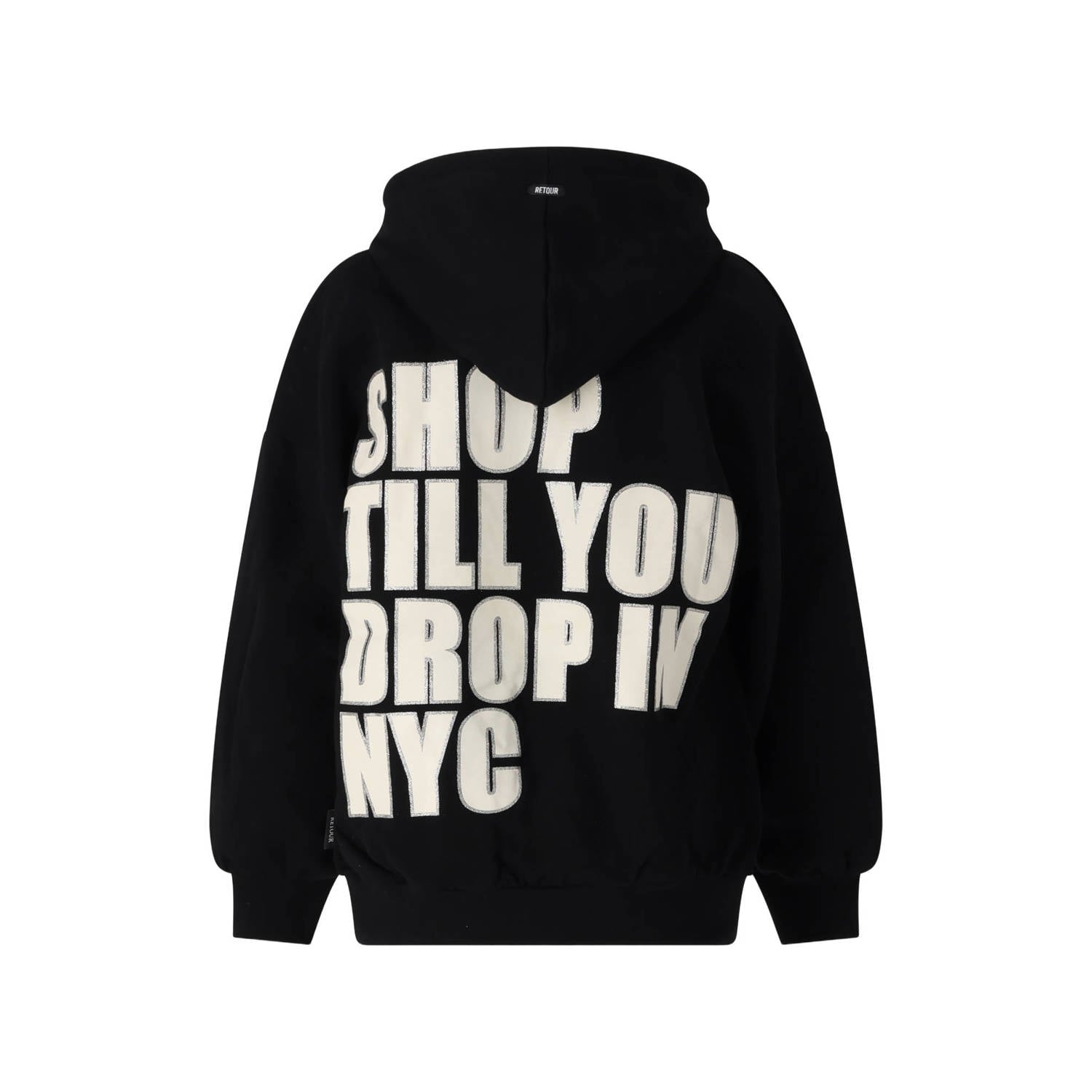 Retour Jeans boxy hoodie met backprint zwart