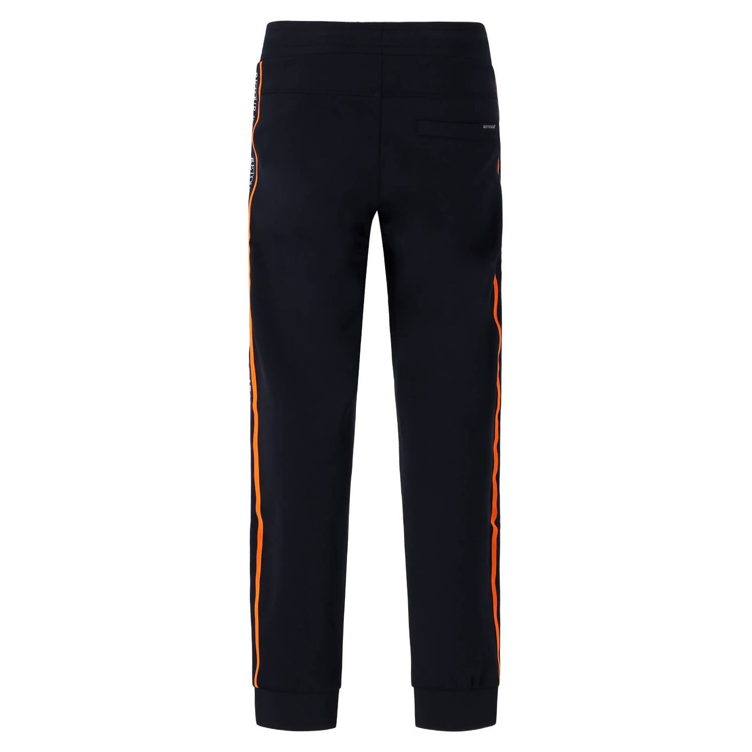 Retour Jeans regular fit joggingbroek met tekst donkerblauw