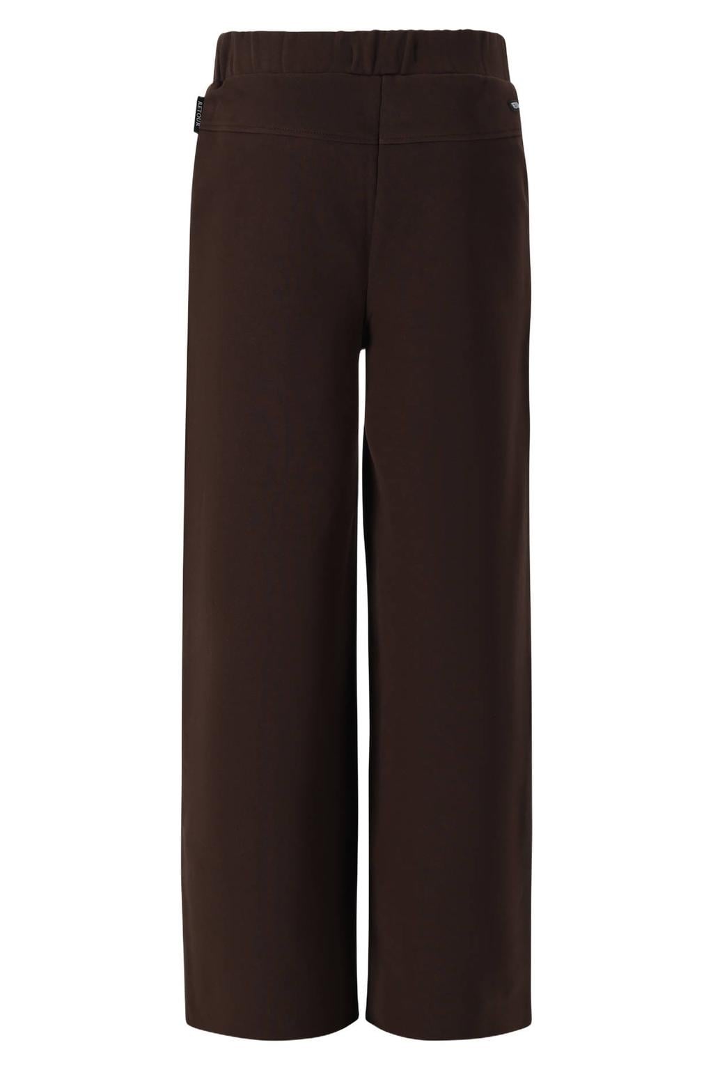 Donkerblauwe meisjes Retour Jeans wide leg joggingbroek van sweat materiaal met effen