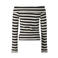 Retour Jeans off shoulder rechtvallende gestreepte top - zwart/ecru