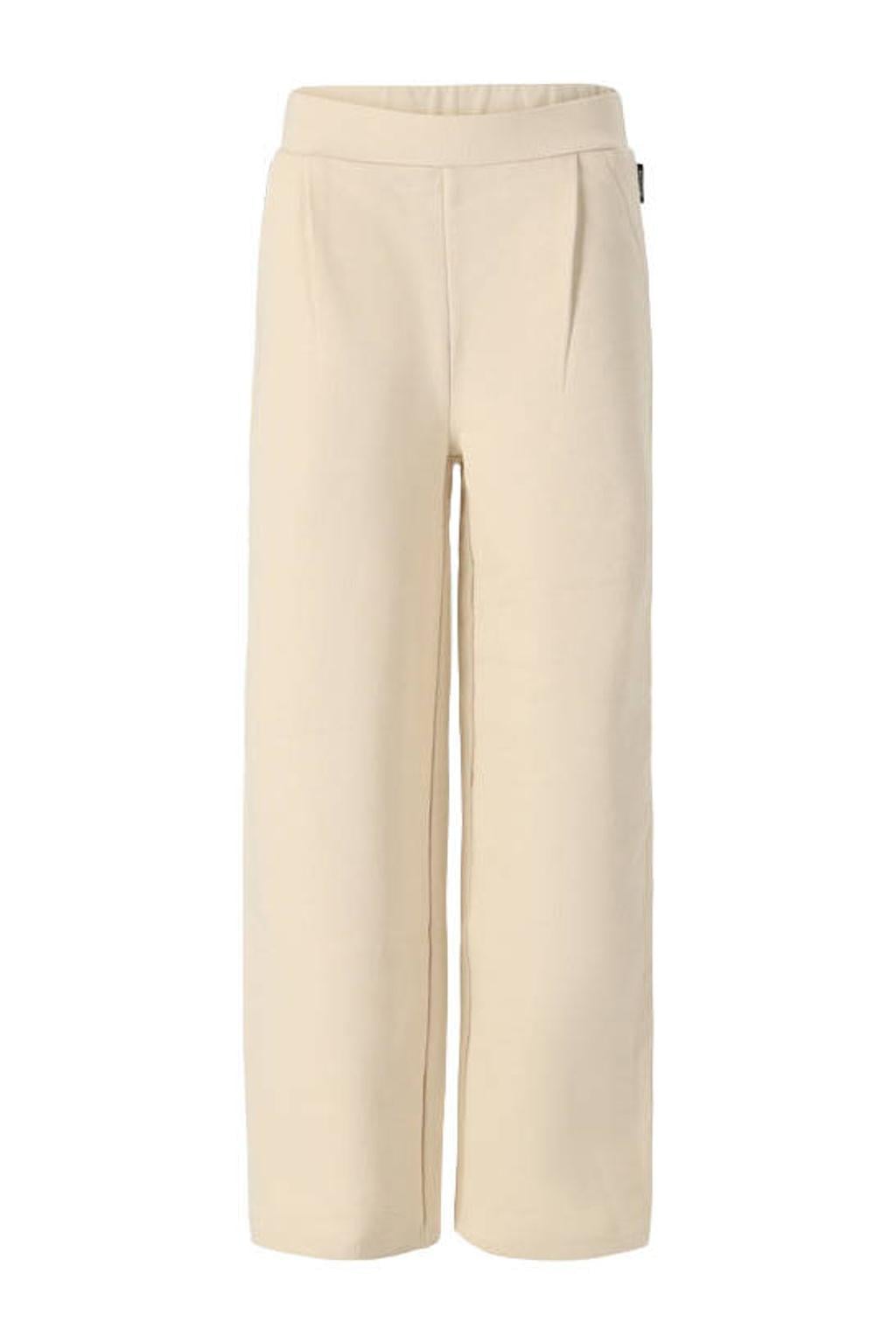 Beige meisjes Retour Jeans wide leg joggingbroek van sweat materiaal met effen