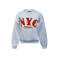 Retour Jeans boxy sweater met print - lichtblauw