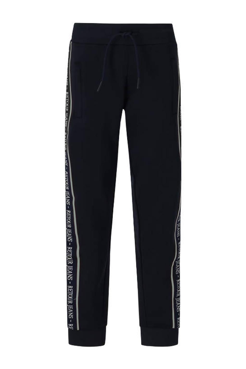 Retour Jeans junior regular fit joggingbroek met tekst - donkergrijs