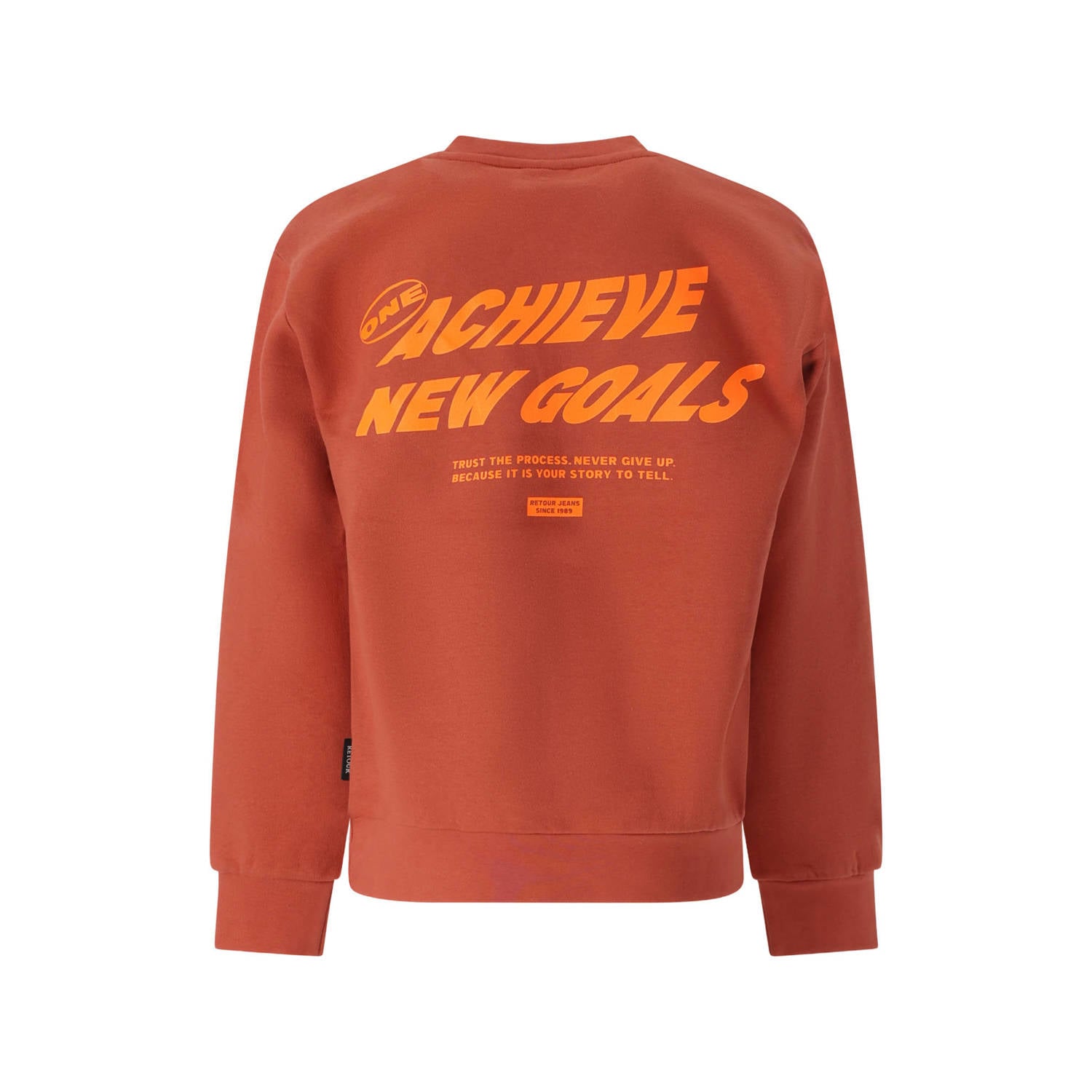 Retour Jeans rechtvallende sweater met backprint oranjerood