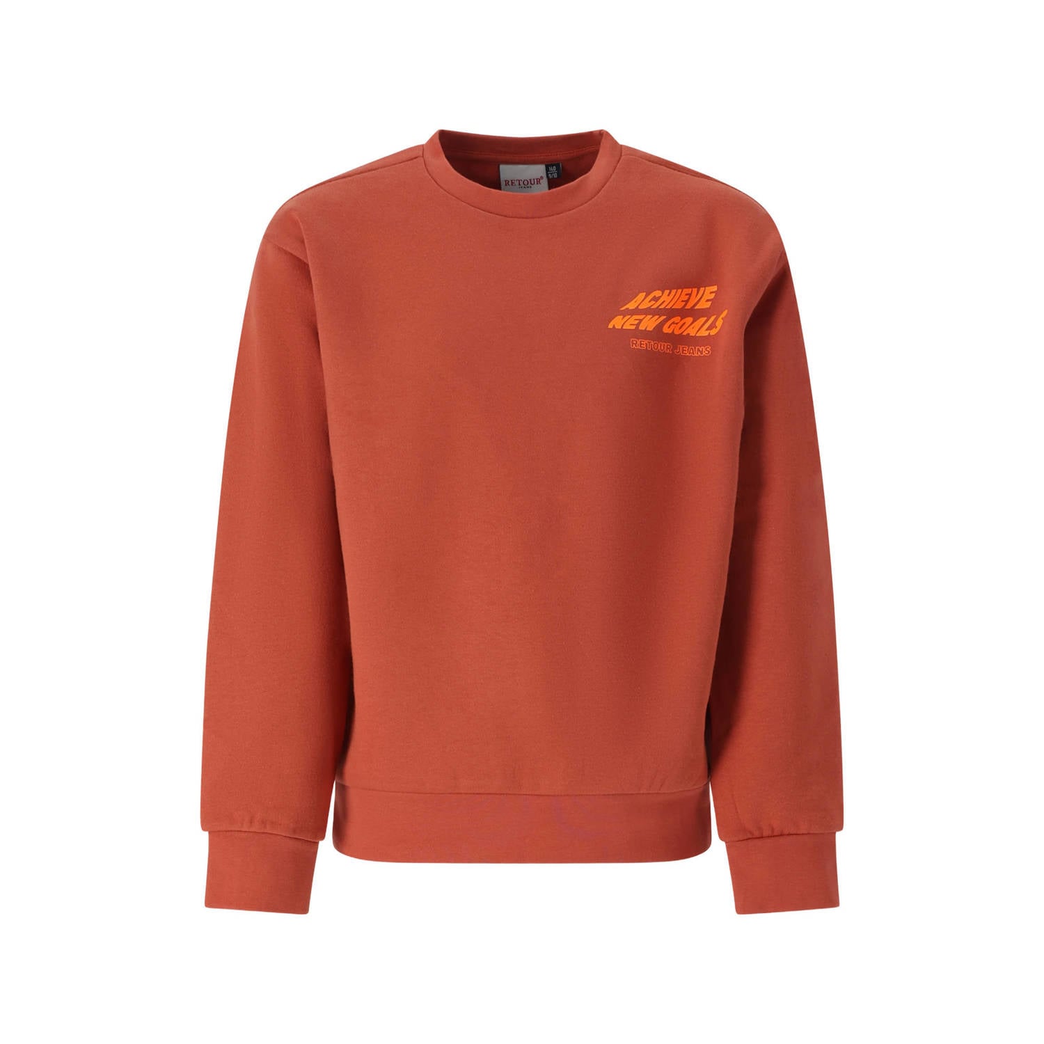Retour Jeans rechtvallende sweater met backprint oranjerood