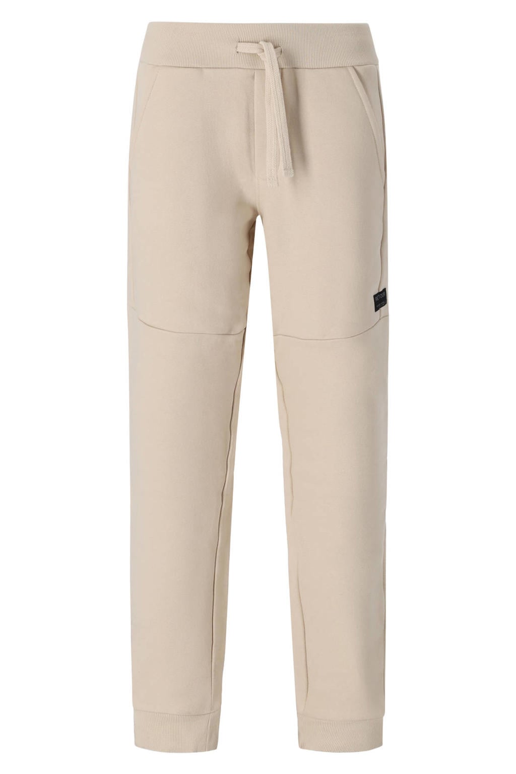 Beige jongens Retour Jeans regular fit joggingbroek van sweat materiaal met effen