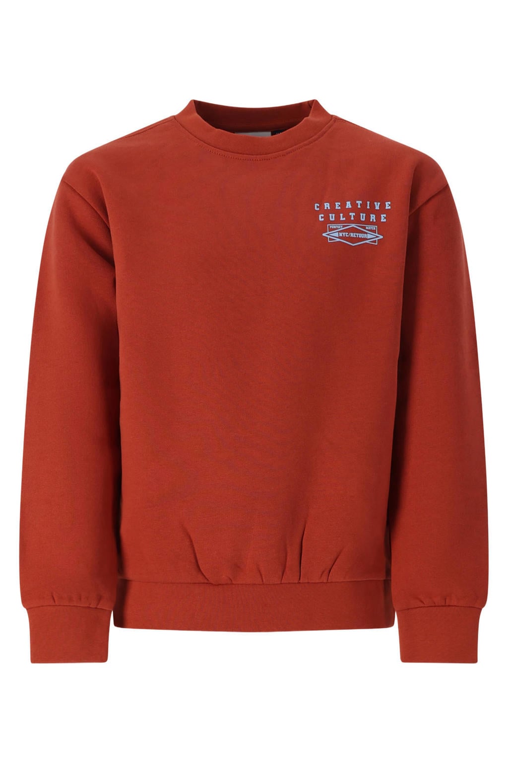 Rode jongens Retour Jeans rechtvallende sweater met backprint, lange mouwen, ronde hals en geribde boorden