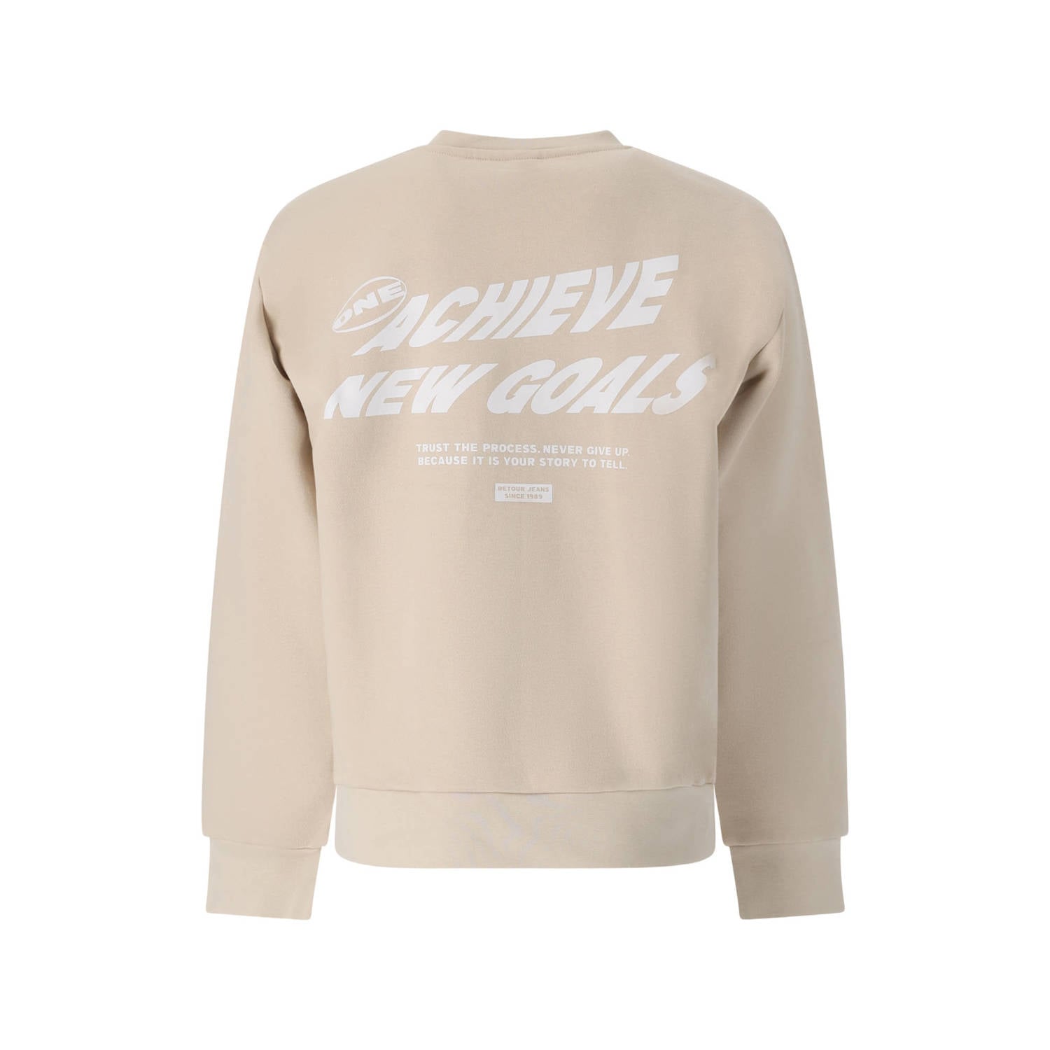 Retour Jeans rechtvallende sweater met backprint beige