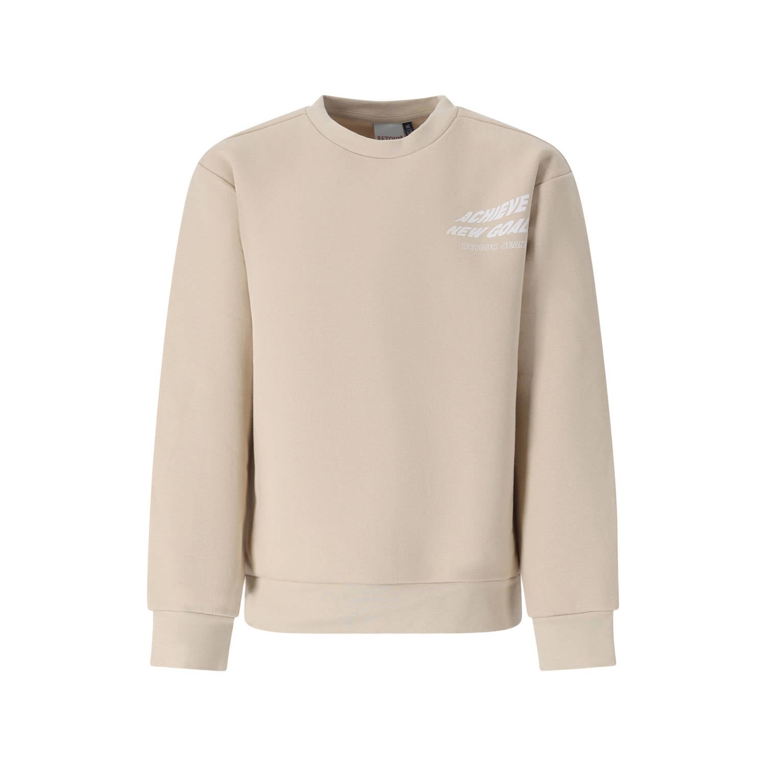 Retour Jeans rechtvallende sweater met backprint beige