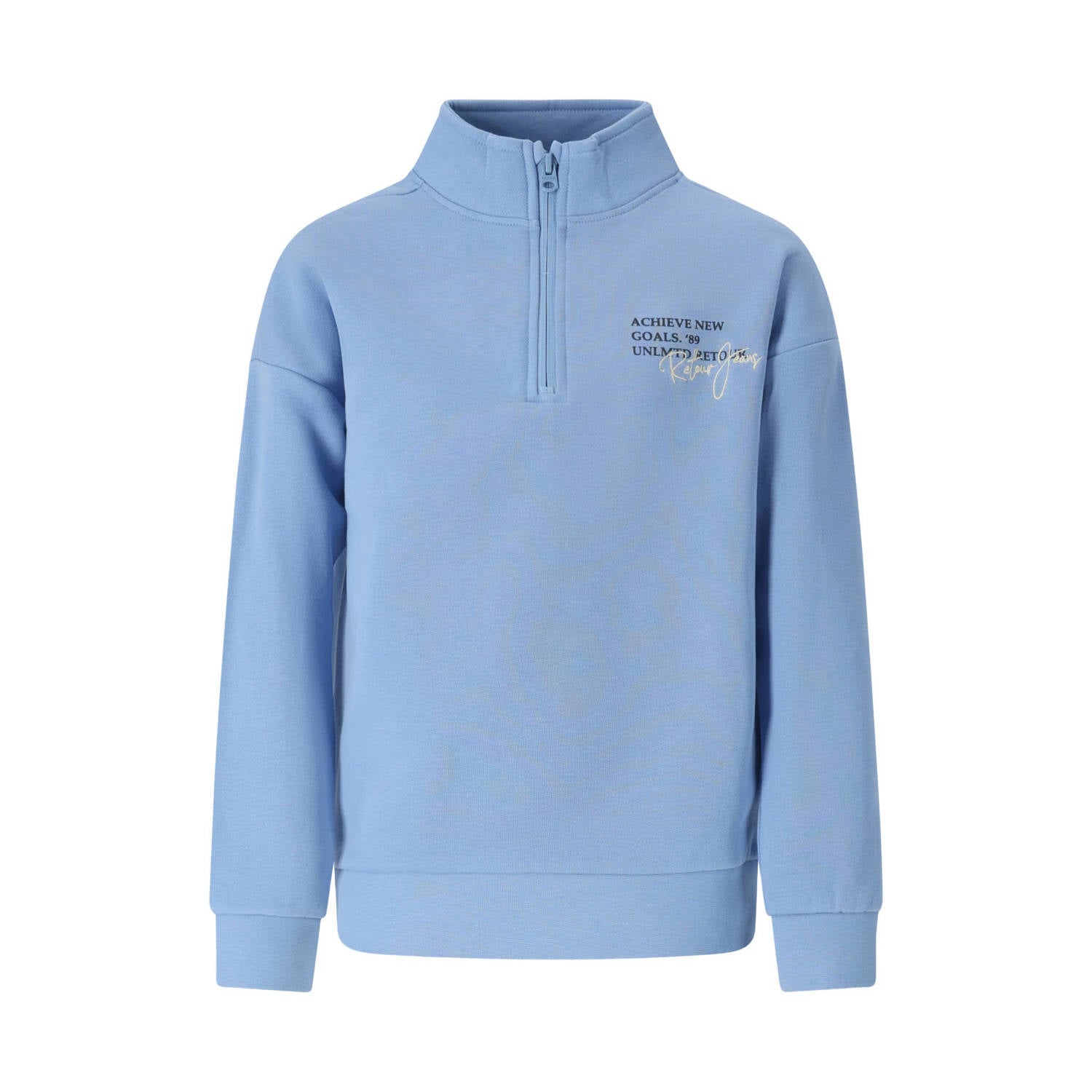 Retour Jeans rechtvallende sweater met print lichtblauw