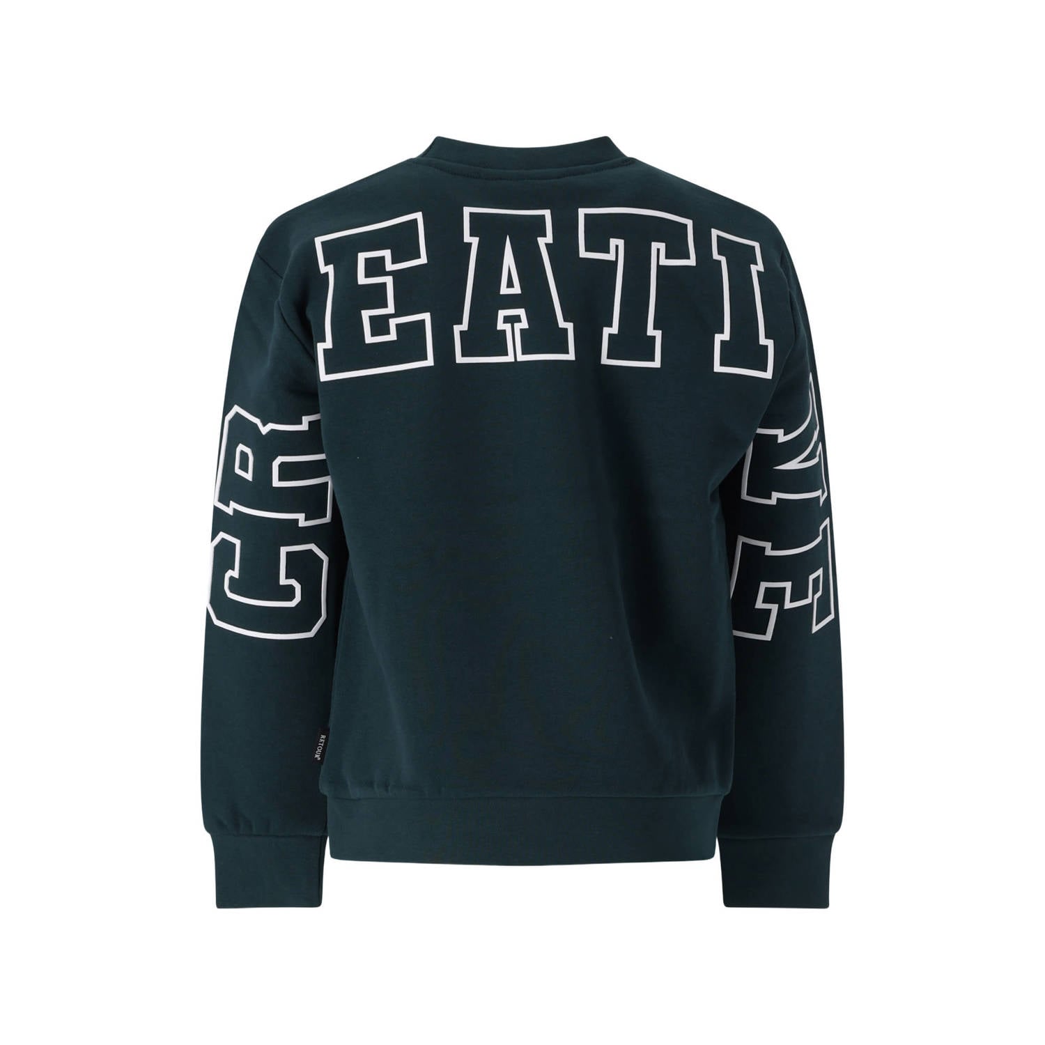 Retour Jeans rechtvallende sweater met backprint donkergroen