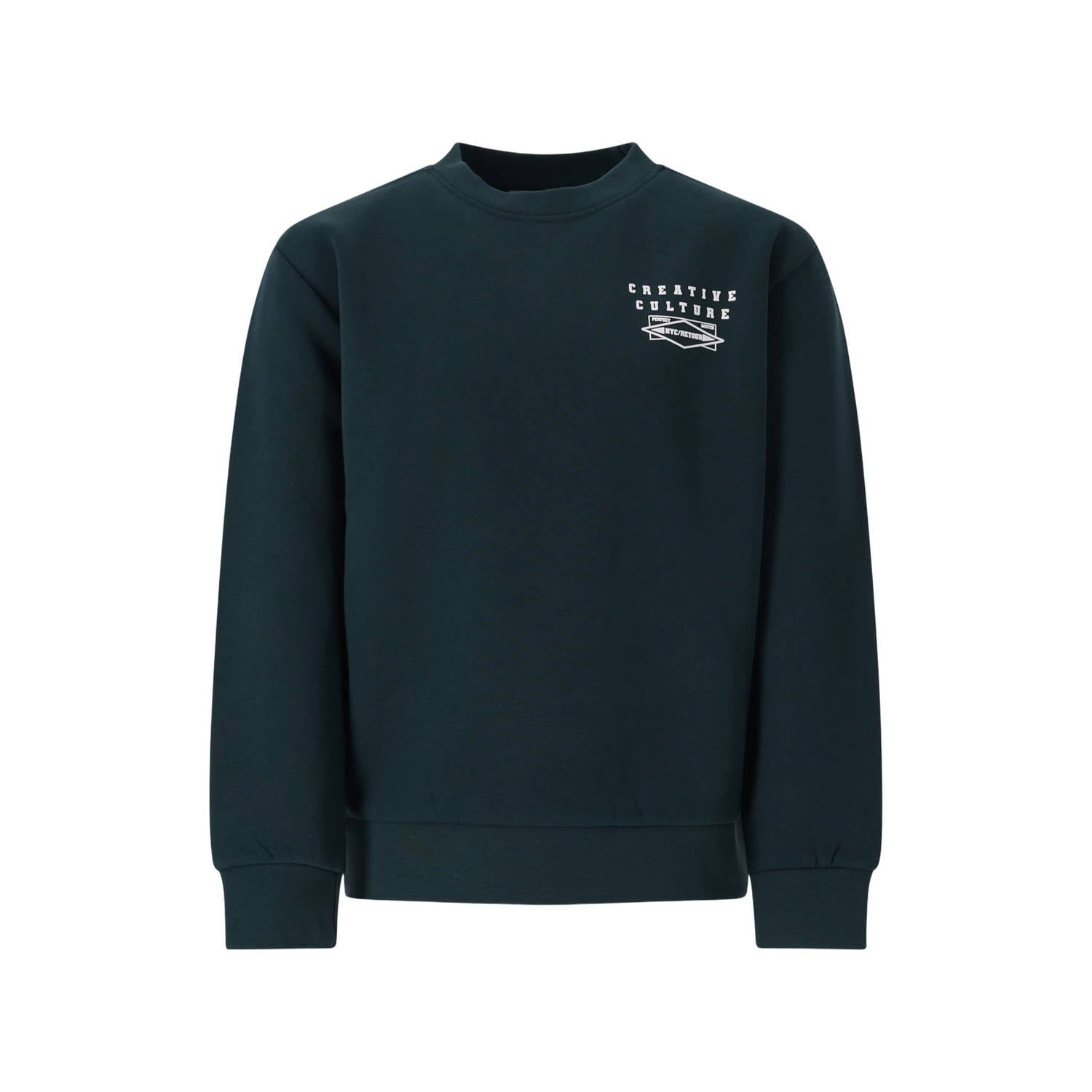 Retour Jeans rechtvallende sweater met backprint donkergroen
