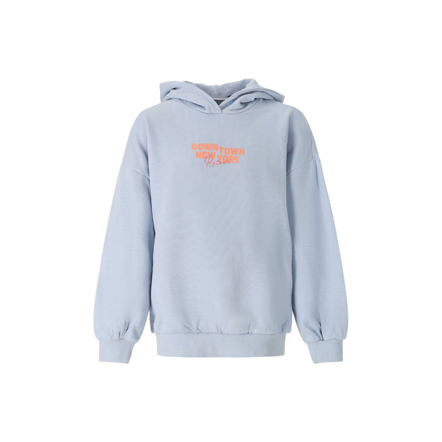 Retour Jeans boxy hoodie met backprint lichtblauw