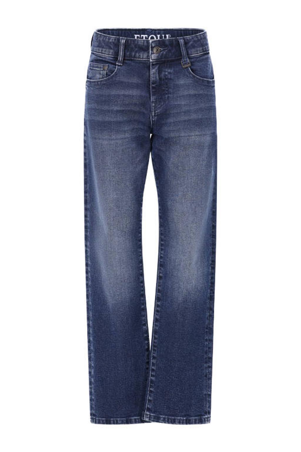 Medium blue denim jongens Retour Jeans Landon relaxed fit jeans mediumblauw van katoen met regular waist en effen
