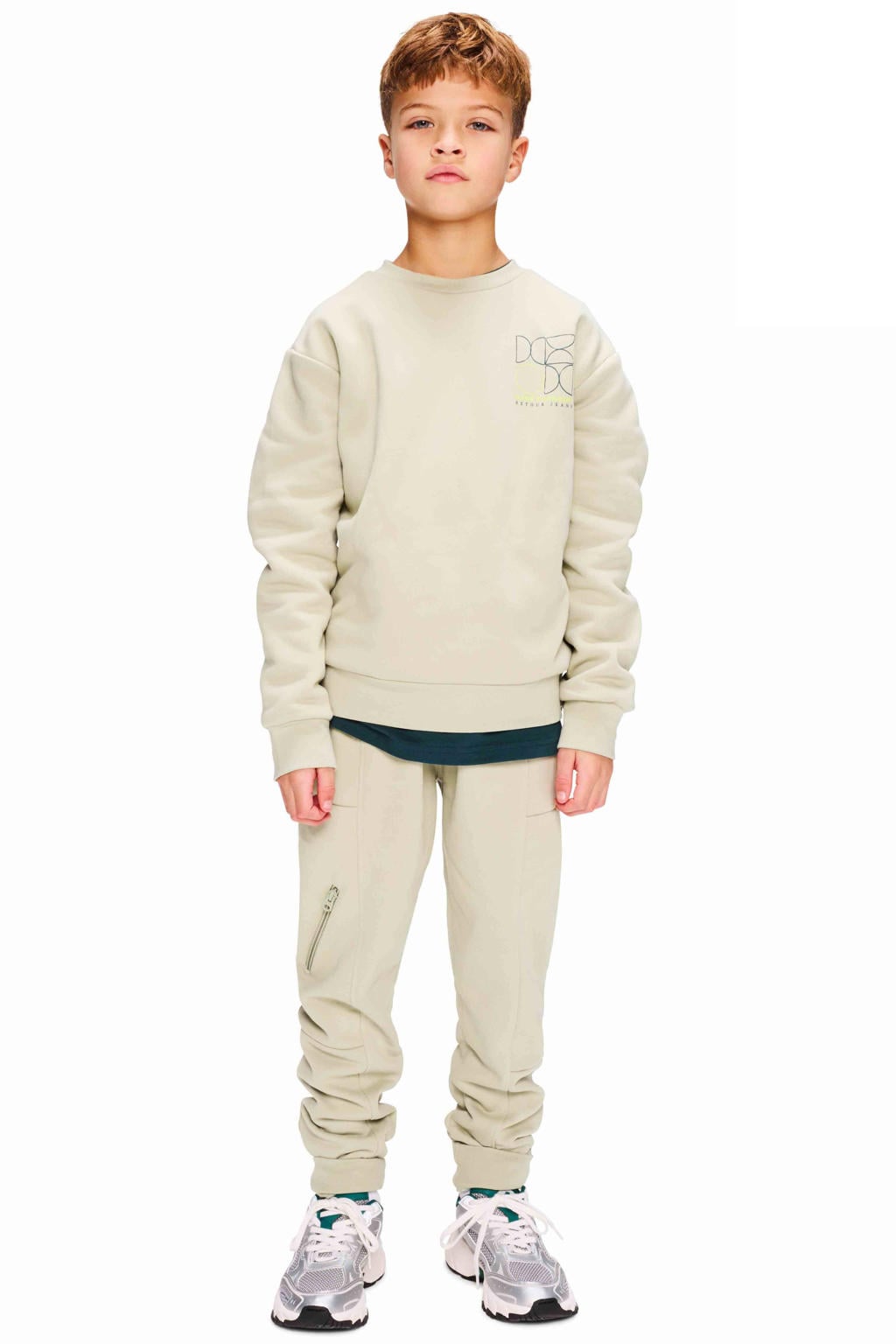 Retour Jeans sweater met backprint - lichtgroen