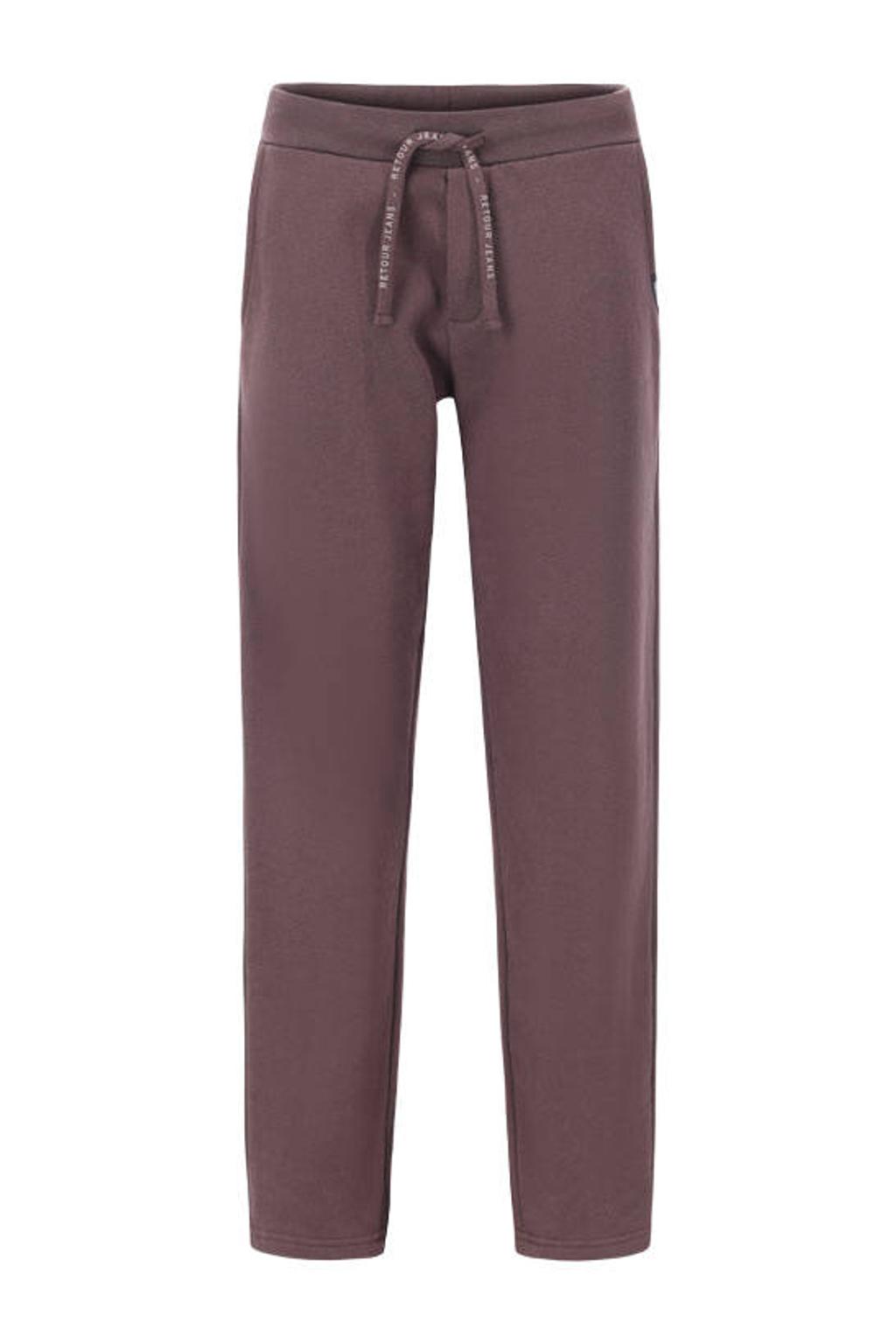 Donkerblauwe jongens Retour Jeans relaxed fit joggingbroek van sweat materiaal met regular waist en effen