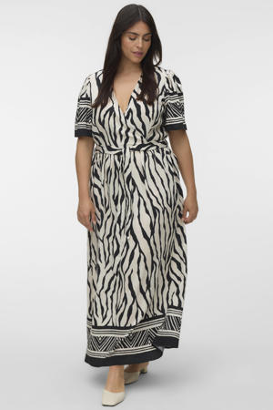 korte jurk met zebraprint zwart