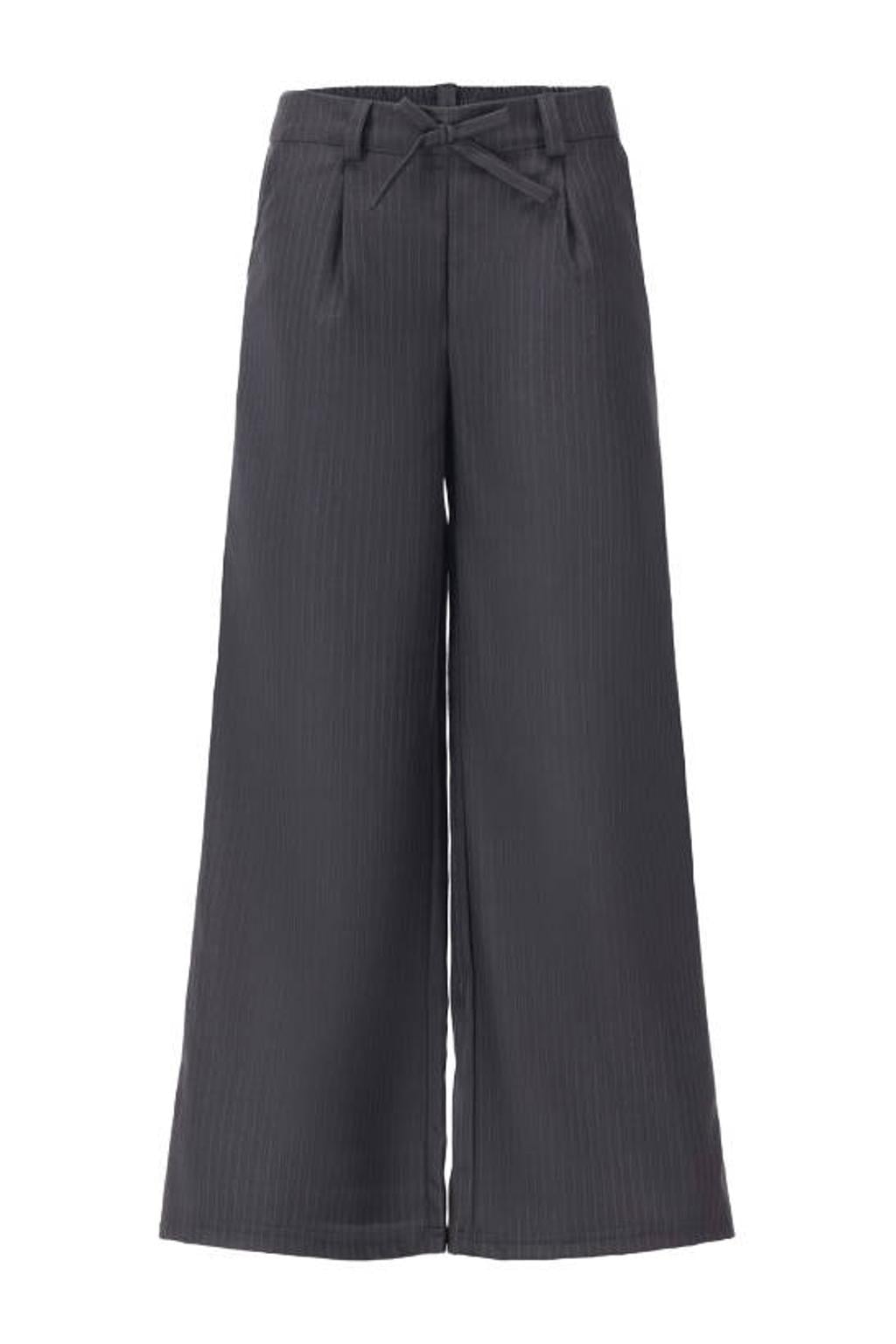 Retour Jeans wide leg pantalon met krijtstreep - zwart