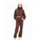 Retour Jeans regular waist wide leg sweatpant met print - donkerbruin