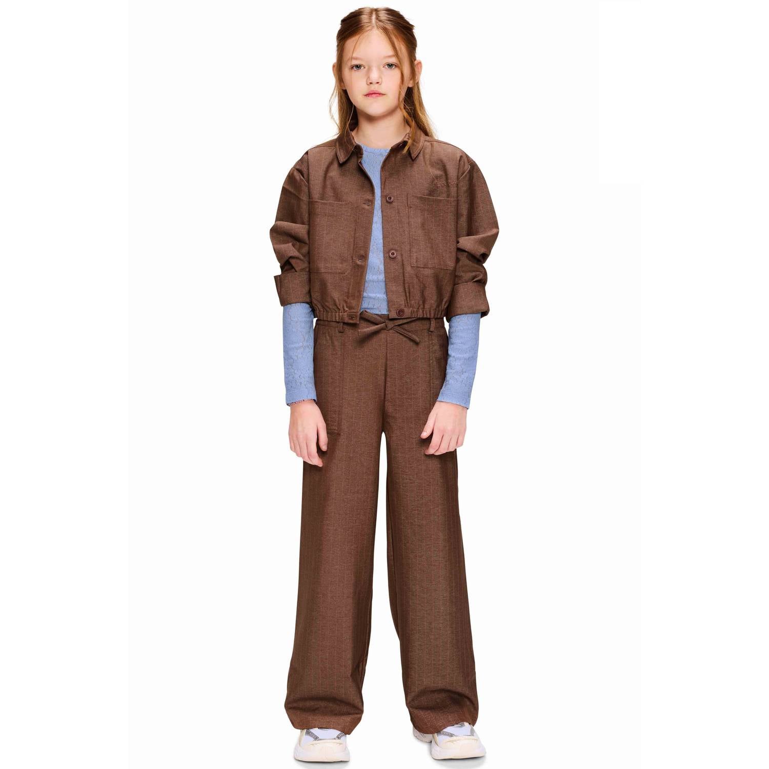 Retour Jeans jas met krijtstreep bruin