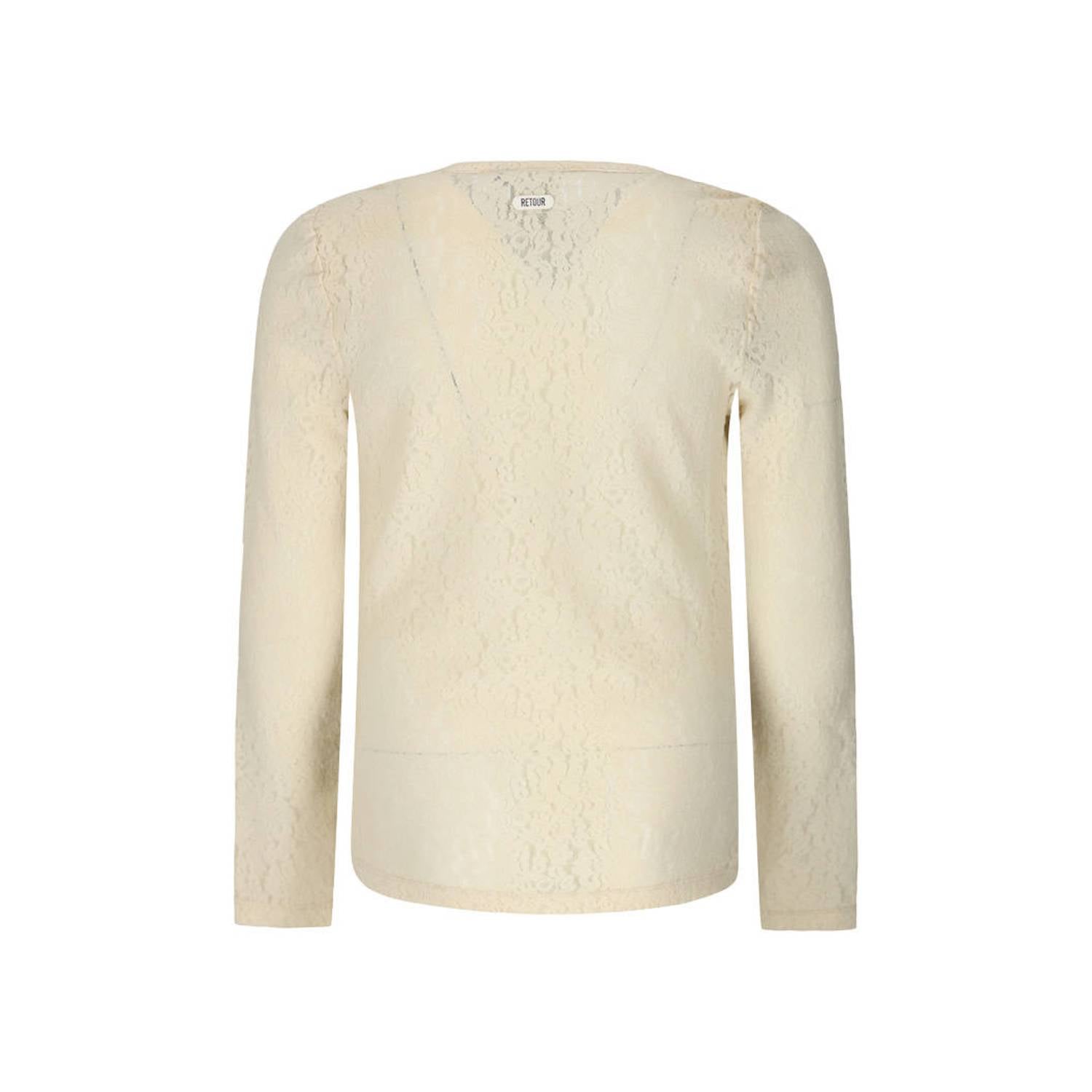 Retour Jeans kanten rechtvallende longsleeve licht beige