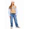 Retour Jeans oversized sweater met tekst - zand