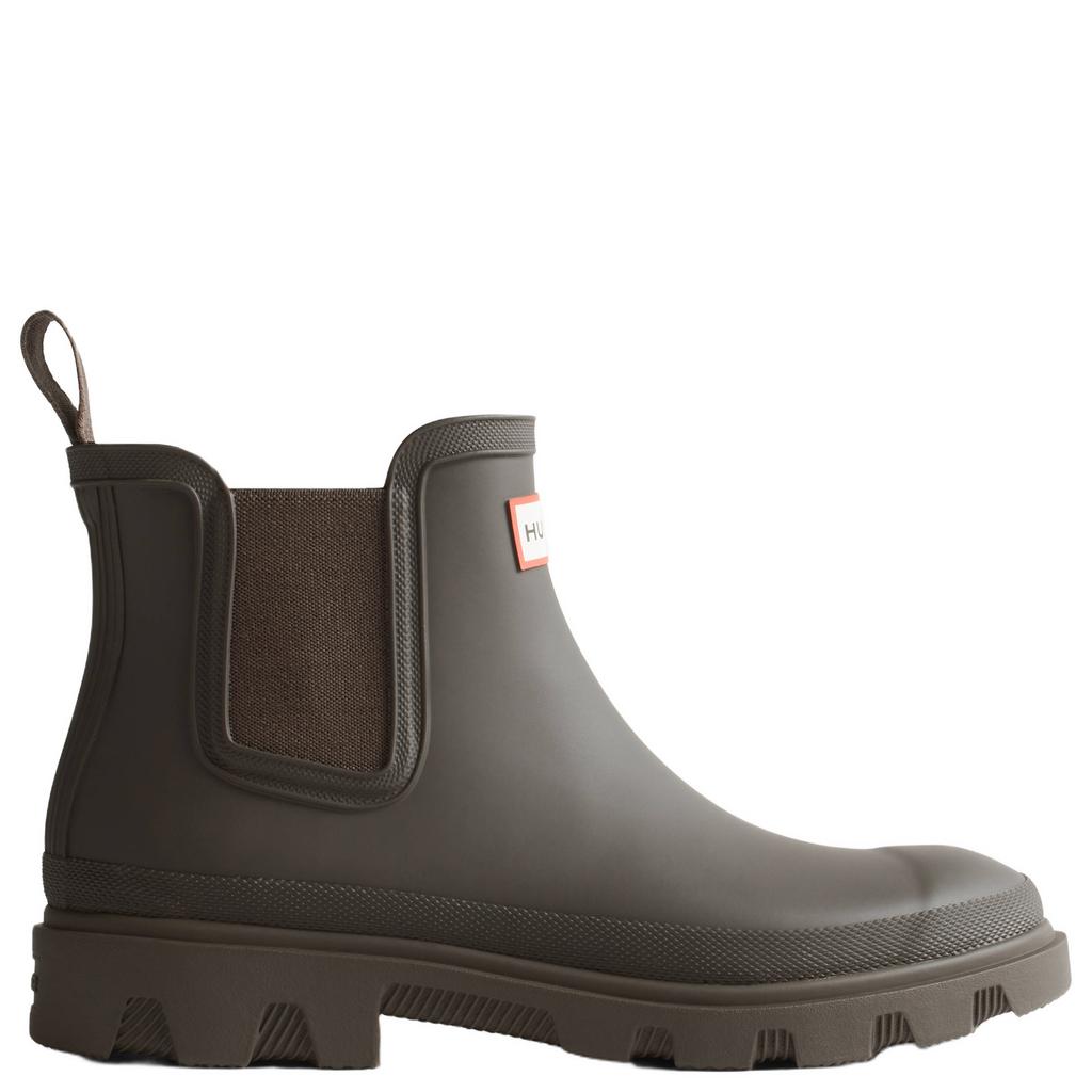 Bruine dames Hunter downpour chelsea rubber regenlaarzen met logo en profielzool -