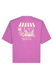 thumbnail: Ydence T-shirt met backprint paars