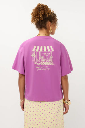 T-shirt met backprint paars