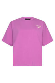 thumbnail: Paarse dames Ydence T-shirt van katoen met backprint, korte mouwen en ronde hals
