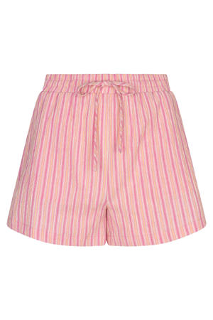 regular waist gestreepte casual short roze