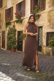 thumbnail: Ydence maxi rok met stippen donkerbruin