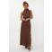 Ydence maxi rok met stippen donkerbruin