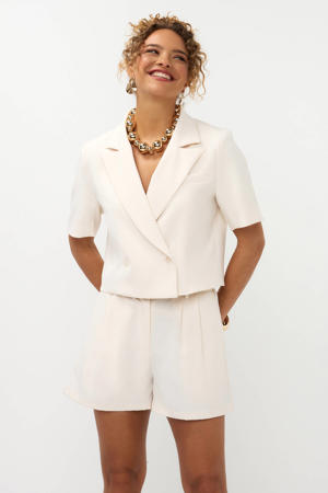 cropped blazer ecru